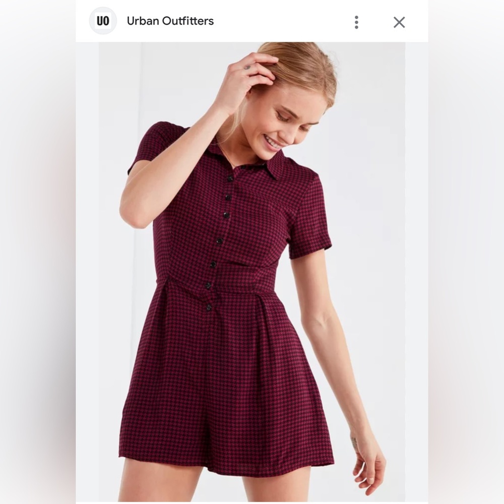 UO Bellini button-down shirt romper